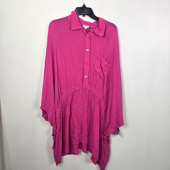 Elan Hot Pink Oversized Swimsuit Cover Up Tunic L - Picture 3 of 7